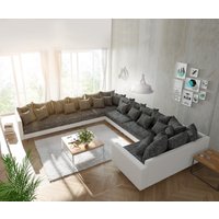 DELIFE Clovis XXL Ecksofa Schwarz Weiß – Bild 2