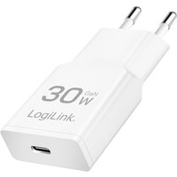 LogiLink USB-Steckdosenadapter, 1x USB-C (PD), 30 Watt, weiß