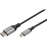 DIGITUS 8K 1.4 DisplayPort Adapterkabel, mini-DP - DP, 2,0 m – Bild 2