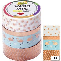 folia Deko-Klebeband Washi-Tape HOTFOIL ROSEGOLD, 4er Set – Bild 2