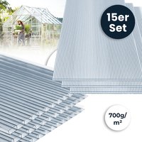 Hohlkammerstegplatten Polycarbonat Doppelstegplatten VARUS - 58 x 118 cm 15er Set – Bild 2