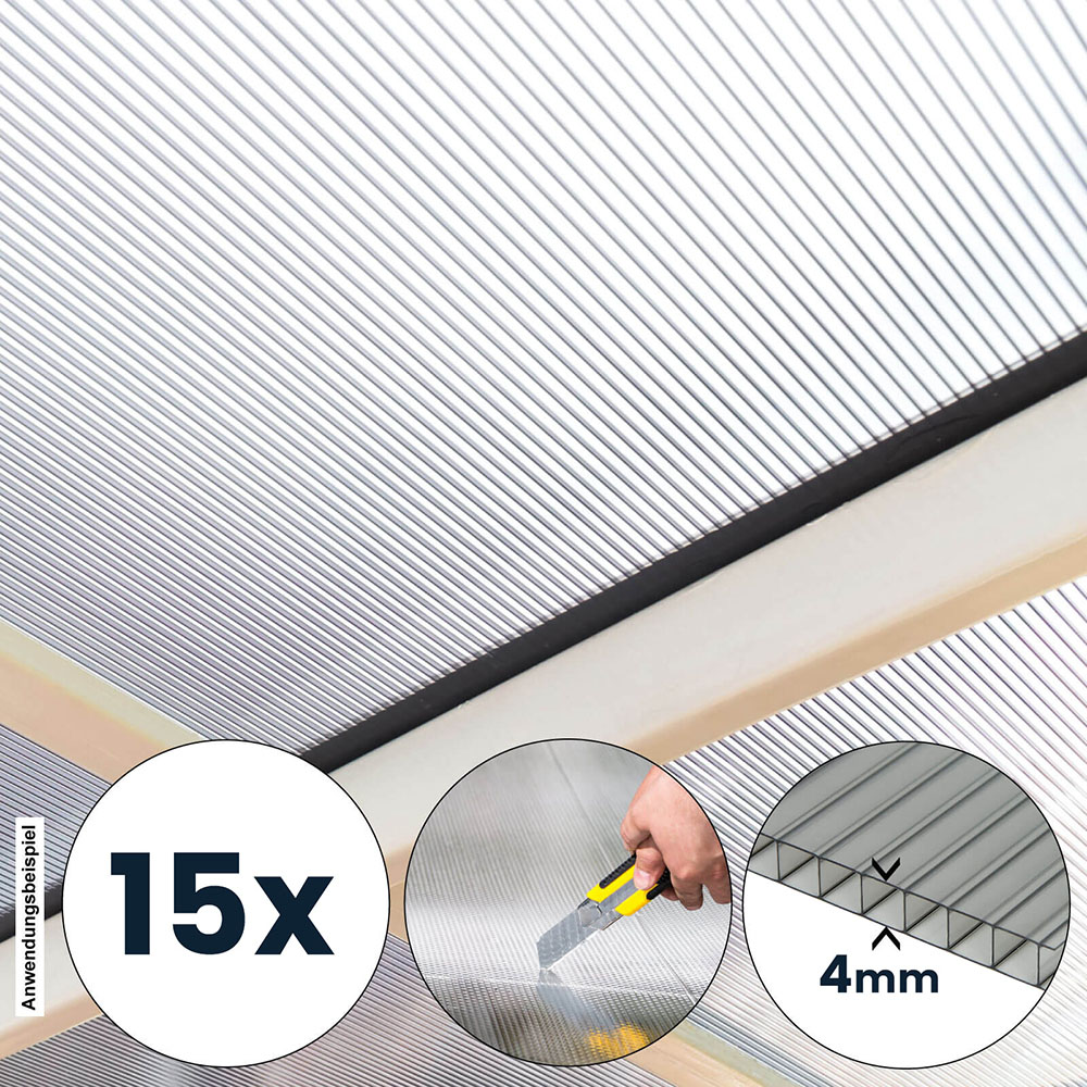 Hohlkammerstegplatten Polycarbonat Doppelstegplatten VARUS - 58 x 118 cm 15er Set – Bild 3