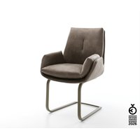 Freischwinger Clea-Flex Mikrofaser Taupe Vintage Freischwinger flach Effektfinish Titan – Bild 2