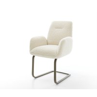 Freischwinger Zoa-Flex Teddystoff Beige Freischwinger flach Effektfinish Titan Taschenfederkern