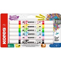 Kores Acrylmarker Duo, 2 Spitzen, 6er Set, farbig sortiert – Bild 2
