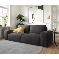 DELIFE Lanzo Big-Sofa Mikrofaser Schwarz