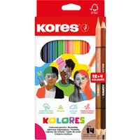 Kores Dreikant-Buntstifte, KOLORES, 12er Etui 2x Duo – Bild 2