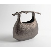 Vase Ramea B43 x T17 x H35 cm Aluminium Hämatit Gegossen