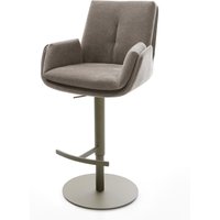 Barstuhl Clea-Flex Strukturstoff Soft Taupe Drehfuß höhenverstellbar Metall Titanfarben
