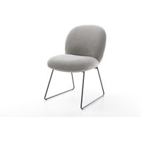 Esszimmerstuhl Nube-Flex Strukturstoff Soft Grau Kufengestell Schwarz Taschenfederkern