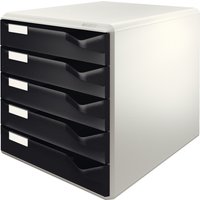 LEITZ Schubladenbox Post-Set, 5 Schübe, lichtgrau/schwarz – Bild 2