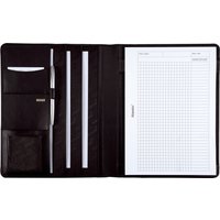 Alassio Schreibmappe, CREMONA, A4, Nappa-Leder, schwarz