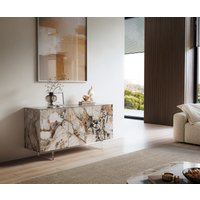 Sideboard Cuor 150 cm Keramik Patagonia Poliert 3 Türen Fuß Schwebeoptik Acrylglas