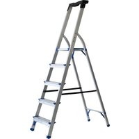 pavo Alu-Klappleiter, 5 Stufen, silber
