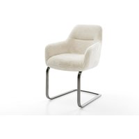 Freischwinger Pejo-Flex Plüsch Creme-Weiß Freischwinger flach Graphit Taschenfederkern