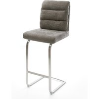 Barstuhl Pela-Flex Bouclé Soft Schlamm Freischwinger Flach Edelstahl Silberfarben