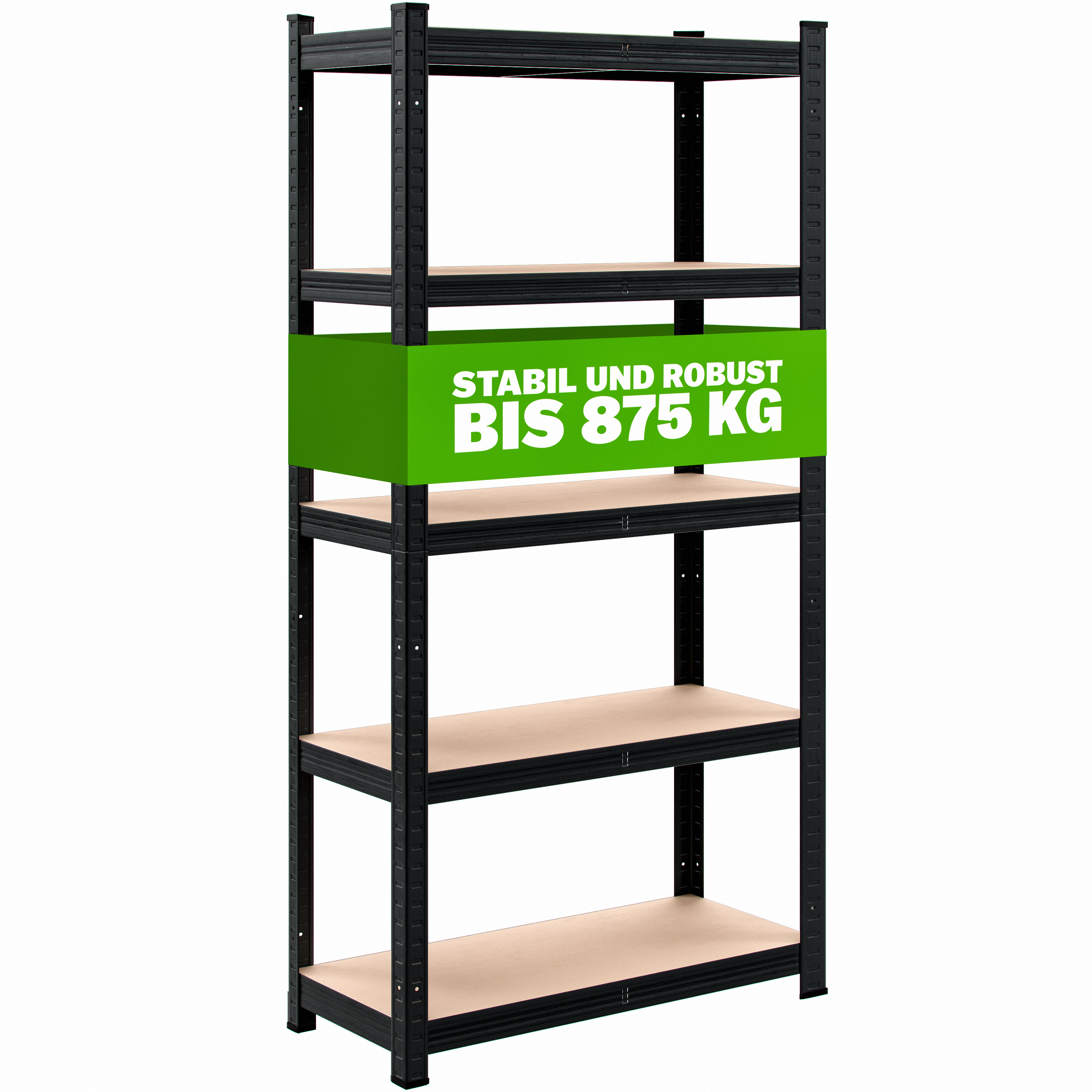 monzana Schwerlastregal Schwarz 180x90x40cm pulverbeschichtet 875kg – Bild 3