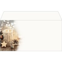 sigel Weihnachts-Motiv-Umschlag, Beige Christmas Candle