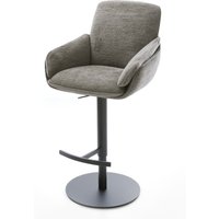 Barstuhl Luan-Flex Bouclé Soft Schlamm Drehfuß höhenverstellbar Metall Schwarz