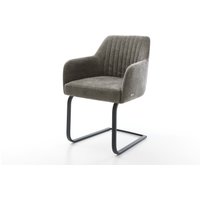 Freischwinger Greg-Flex Bouclé Soft Schlamm Freischwinger flach Schwarz Taschenfederkern