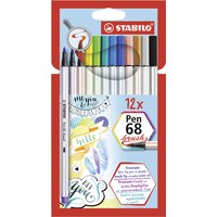 STABILO Pinselstift Pen 68 brush, 12er Kartonetui