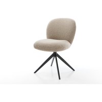 Drehstuhl Nube-Flex Bouclé Schlamm Kreuzgestell breit Schwarz 360 drehbar Wippfunktion Taschenfederkern