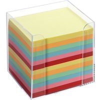 folia Zettelbox, Kunststoff, glasklar, Füllung: farbig