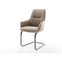 Freischwinger Zelia-Flex mit Armlehnen Bouclé Schlamm Freischwinger flach Graphit Taschenfederkern