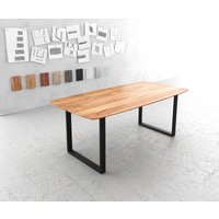 DELIFE Edge Esstisch Akazie Metall – Bild 2