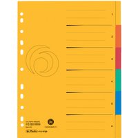 herlitz Karton-Register, A4 Überbreite, 6-teilig, blanko