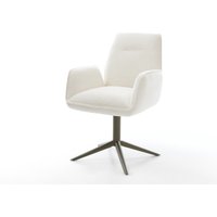Drehstuhl Zoa-Flex Bouclé Soft Beige Fußkreuz Effektfinish Titan 360 drehbar Wippfunktion Taschenfederkern