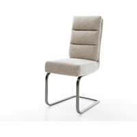 Freischwinger Pela-Flex Webstoff Soft Beige Freischwinger flach Graphit Taschenfederkern – Bild 2