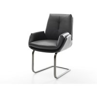 Freischwinger Clea-Flex Echt-Leder Schwarz Freischwinger flach Graphit