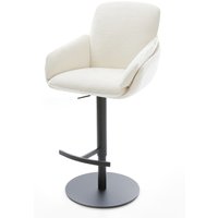 Barstuhl Luan-Flex Bouclé Soft Beige Drehfuß höhenverstellbar Metall Schwarz
