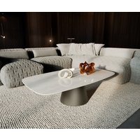 Couchtisch Edge Boot 140x80 cm Keramik Onyx Champagne Borna Effektfinish Titan