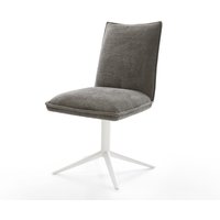Drehstuhl Lelio-Flex Bouclé Soft Schlamm Fußkreuz Weiß 360 drehbar Wippfunktion Taschenfederkern