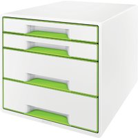 LEITZ Schubladenbox WOW CUBE, 4 Schübe, perlweiß/grün