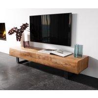 Lowboard New Live-Edge 175 cm Akazie Natur 4 Türen Kufe Metall Schwarz