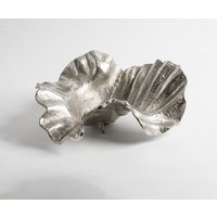 Schale Almira B49 x T45 x H18 cm Aluminium Platin Handgemacht