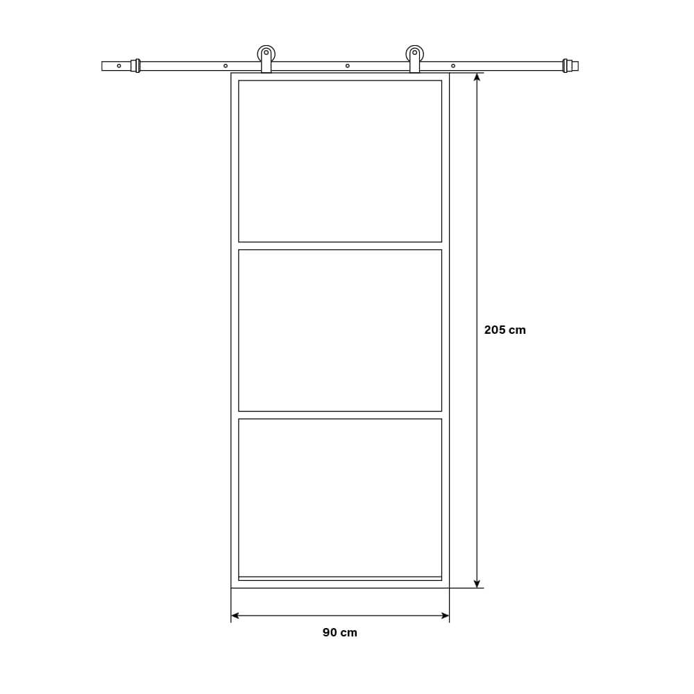 Glasschiebetür STELLAR - 205 x 90 cm Klarglas – Bild 6