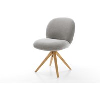 Drehstuhl Nube-Flex Strukturstoff Soft Grau Holzgestell kantig Natur 360 drehbar Taschenfederkern