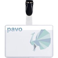 pavo Namensschild, mit Clip, 60 x 90 mm, transparent – Bild 2