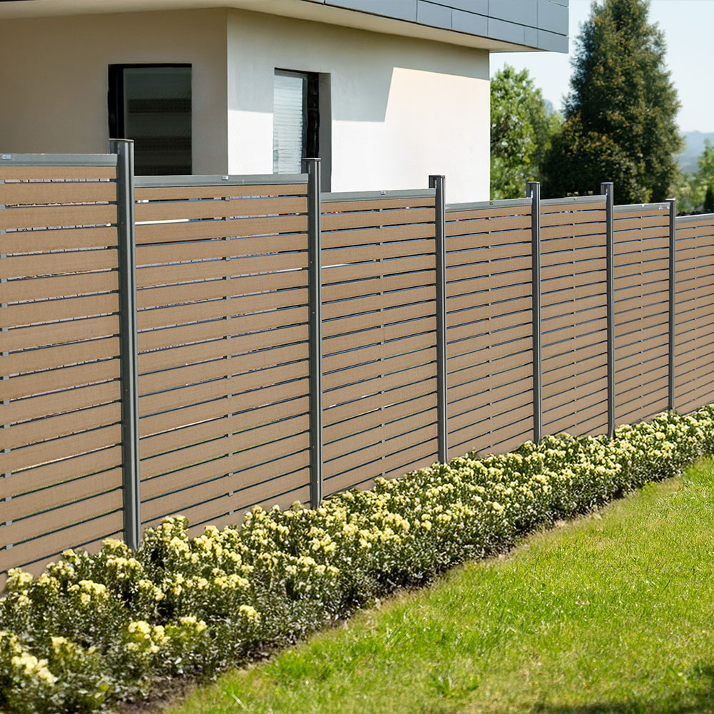 WPC Sichtschutzzaun ALIRA Teak - 2 x Element 3 x Pfosten – Bild 3