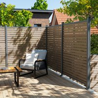 WPC Sichtschutzzaun ALIRA Teak - 2 x Element 3 x Pfosten