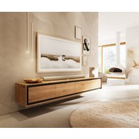 Lowboard Stonegrace 200 cm Eiche Natur 4 Türen Steinfurnier schwebend