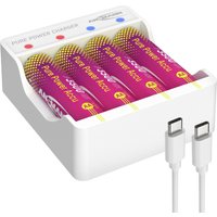 ANSMANN Ladegerät-Set Pure Power, inkl. 4 Li-Ion Akkus AA