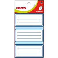 herlitz Buchetiketten, weiß mit blauem Rahmen, 68 x 37 mm