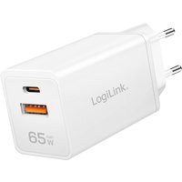 LogiLink USB-Steckdosenadapter, 1x USB-A, 1x USB-C, 65 Watt