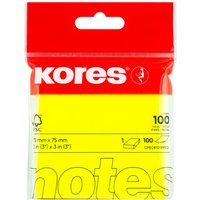 Kores Haftnotizen, NEON NOTES, 75 x 75 mm, blanko, gelb