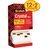 Scotch Klebefilm Crystal, 19 mm x 33 m, 3 1 GRATIS